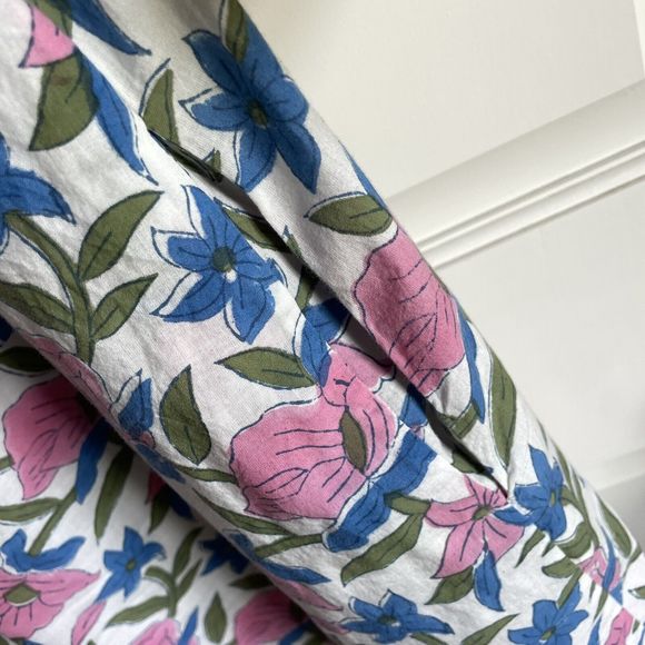 navyBLEU Button Tunic Coverup Mid Thigh Cotton Lined Dress Small CUTE! - Picture 5 of 6